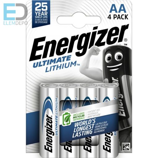 Energizer Ultimate Lithium AA L91 B4 New Plastic Free (1 db / ár)