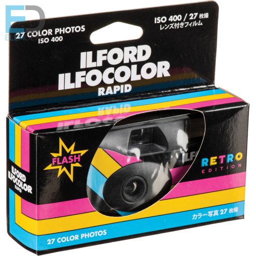 Ilford Ilfocolor Rapid Retro egyszer használatos, eldobható fényképezőgép 27 kép, 400 ASA (2024.09 )